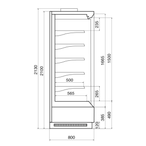 Горка холодильная Dazzl Vega 080 H210 Plug-in 250 - Изображение 3