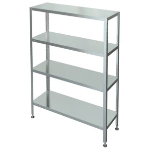 Стеллаж с 4-я сплошными полками МХМ С-4-0,5/0,8/1,6 (нержавейка) 
