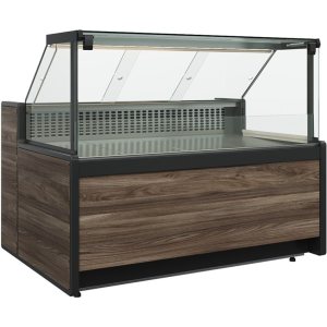 Витрина холодильная Carboma GC111 SV 2,5-1 (1008 Темный дуб) (газлифт, без боковин)