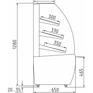 Витрина кондитерская Carboma K70 N 1,3-2 Light Bread Паттерн (0105 Венге) хлебная, без стекла - Изображение 2