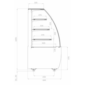 Витрина кондитерская Carboma K70 N 1,3-1 Light (версия 2.0) (9005-0109) нейтральная   - Изображение 2